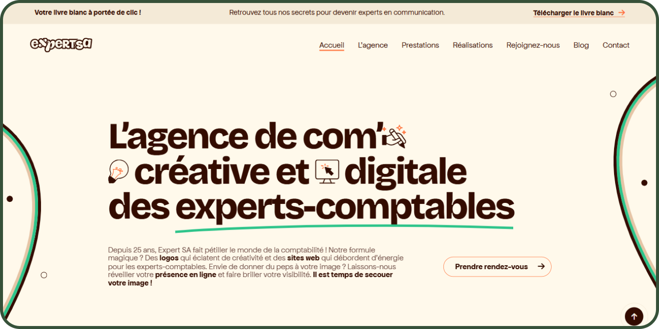 page d'accueil de l'agence Expert SA