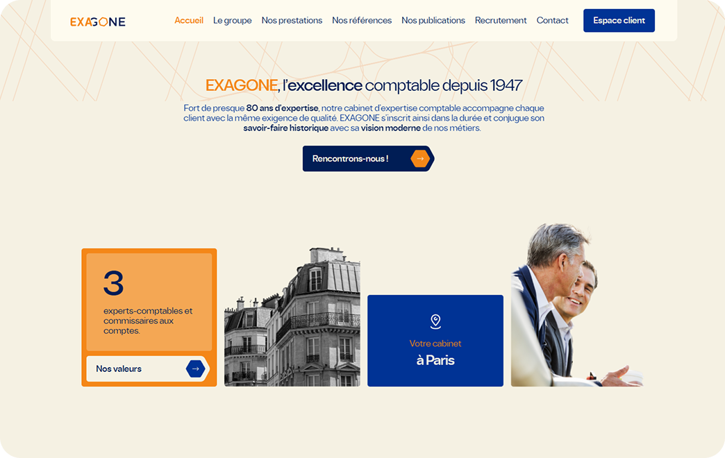 header de la page d'Accueil du site Exagone